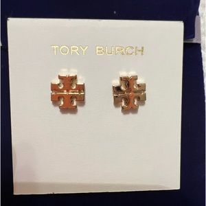 Tory Burch Monogram Stud Gold Earrings